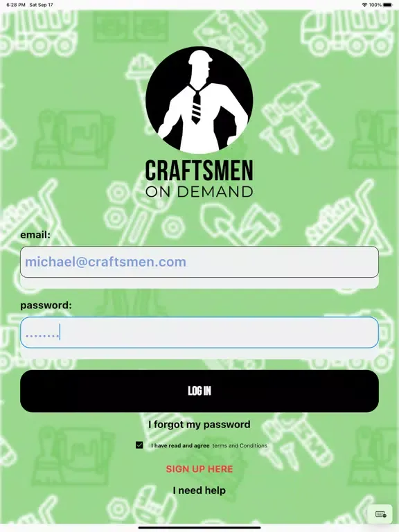 Craftsmen OnDemand Partner iPad  स्क्रीनशॉट